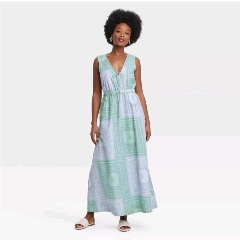 Universal Thread Womens Tie-Front Maxi A-Line Dress ~
Bandana Print new 🆕